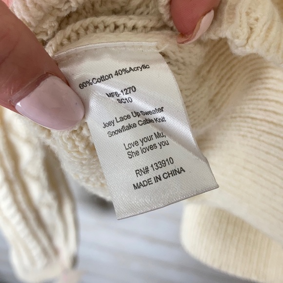 Show Me Your MuMu Lace Up Cable Knit Sweater - Picture 8 of 10